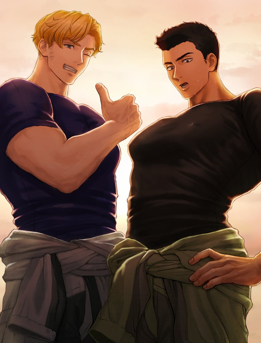 ao isami and lewis smith (yuuki bakuhatsu bang bravern) drawn by tunezune_gorone