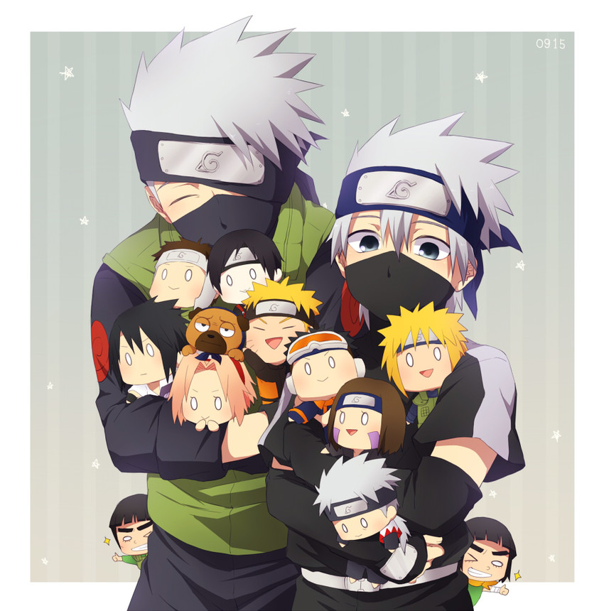 haruno sakura, uzumaki naruto, uchiha sasuke, hatake kakashi, uchiha obito, and 7 more (naruto and 1 more) drawn by takaichi_(as121)