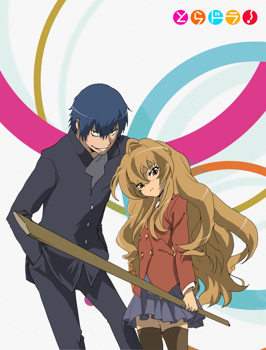 aisaka taiga and takasu ryuuji (toradora!) drawn by te2