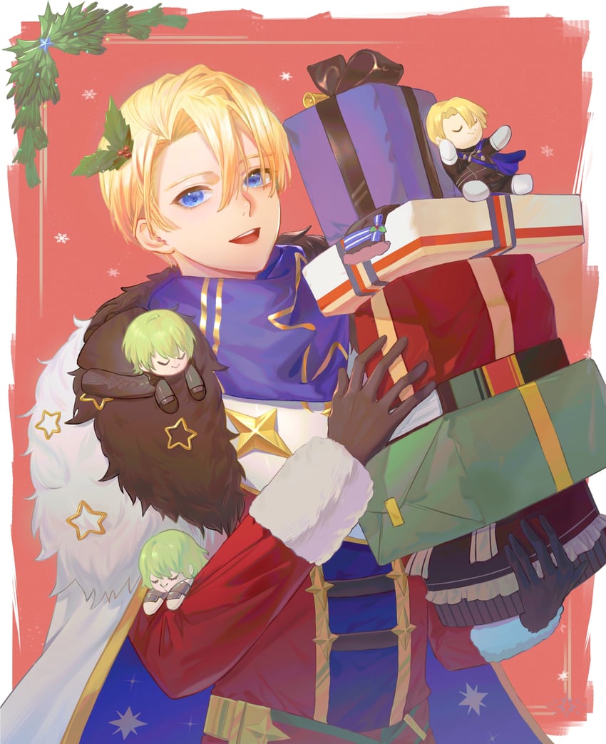 dimitri alexandre blaiddyd, female byleth, and male byleth (fire emblem and 2 more) drawn by biaoqingfuhao