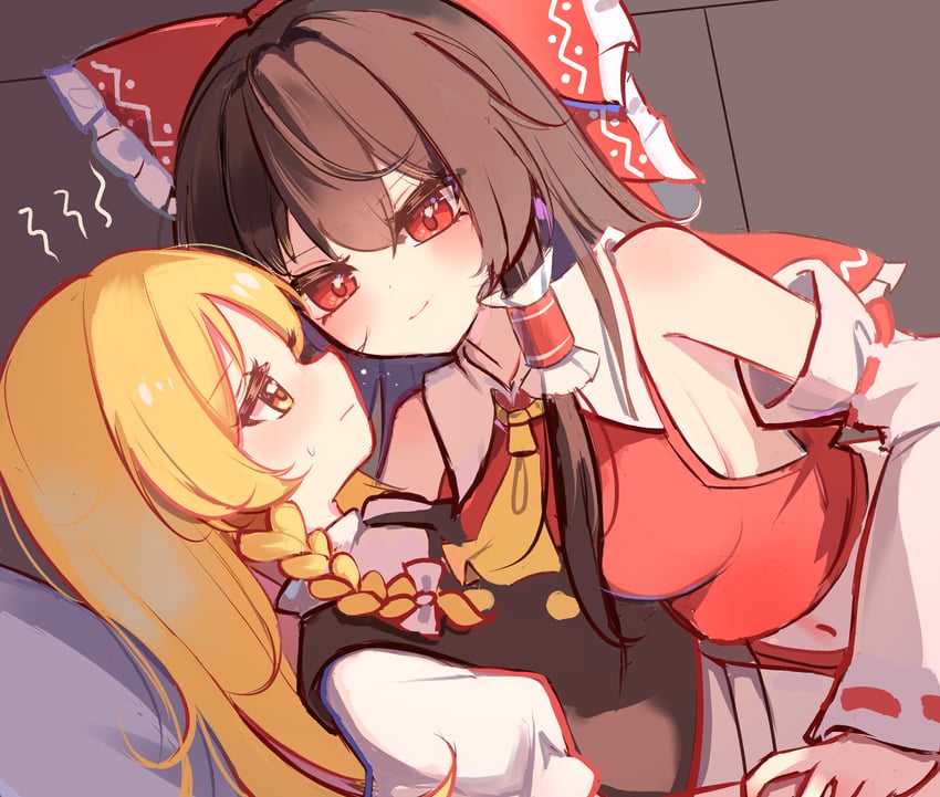 hakurei reimu and kirisame marisa (touhou) drawn by shen_bi_ren_(user_rjgy2824)