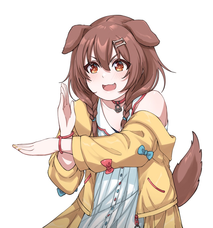 inugami korone (hololive and 1 more) drawn by disco_brando