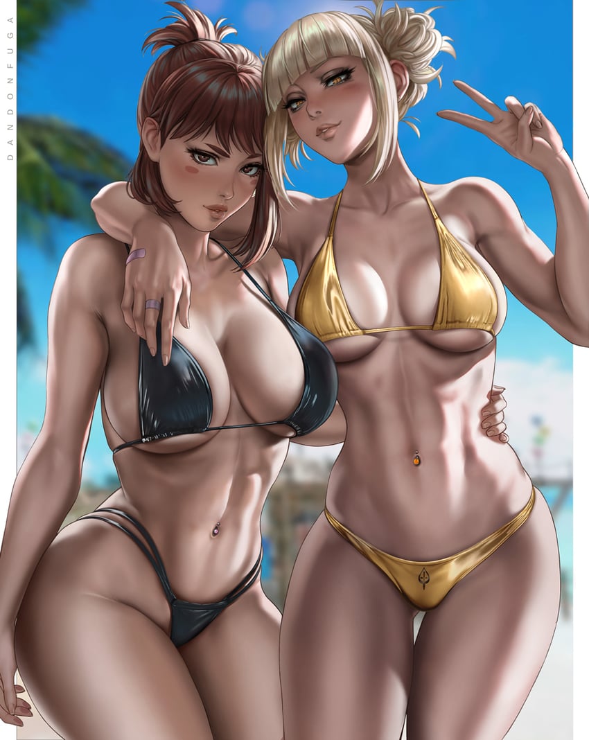uraraka ochaco and toga himiko (boku no hero academia) drawn by dandon_fuga