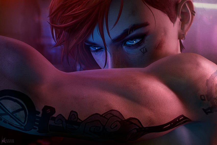 vi and arcane vi (league of legends and 2 more) drawn by hidrico_rubens