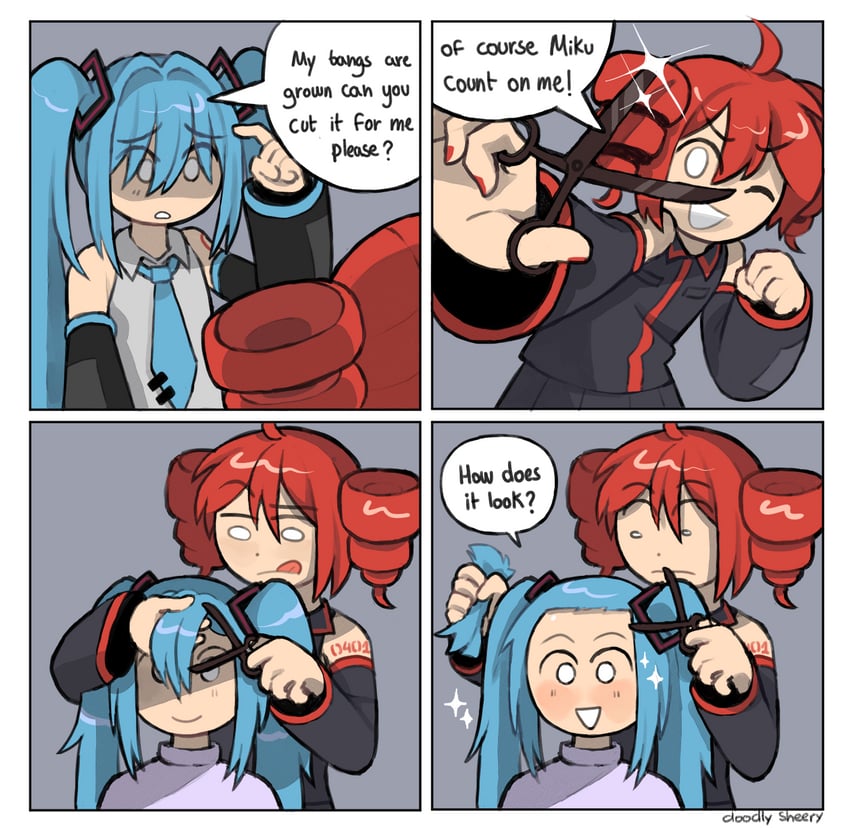 hatsune miku and kasane teto (vocaloid and 1 more) drawn by mitsuko_tan