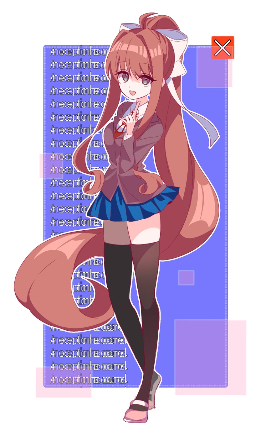 monika (doki doki literature club) drawn by kotohatoko510
