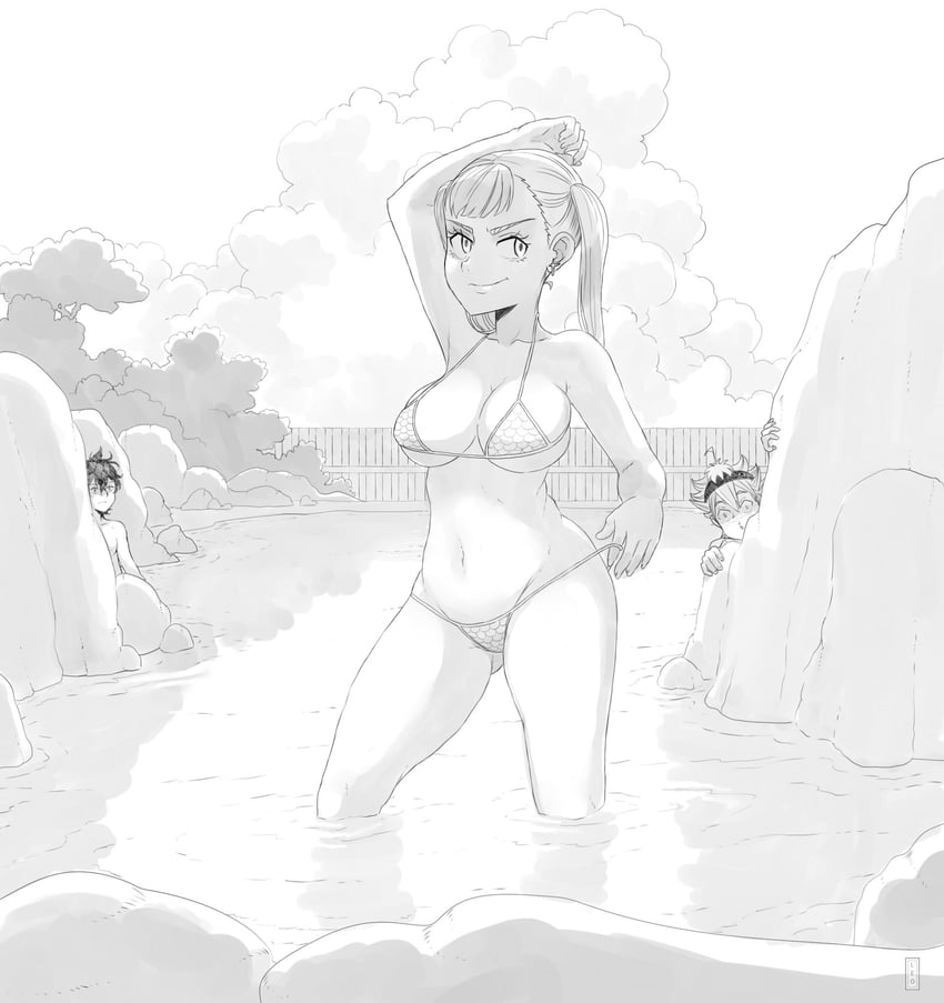noelle silva, asta, and yuno (black clover) drawn by leo...