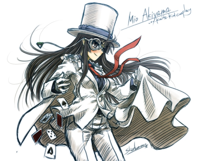akiyama mio and kaitou kid (k-on! and 2 more) drawn by ryou_(shirotsumesou)