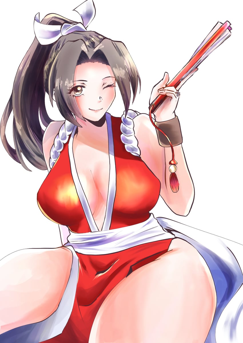shiranui mai (the king of fighters and 2 more) drawn by skn_513