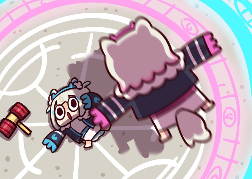 fuwawa abyssgard and mococo abyssgard (hololive and 1 more) drawn by keenbiscuit