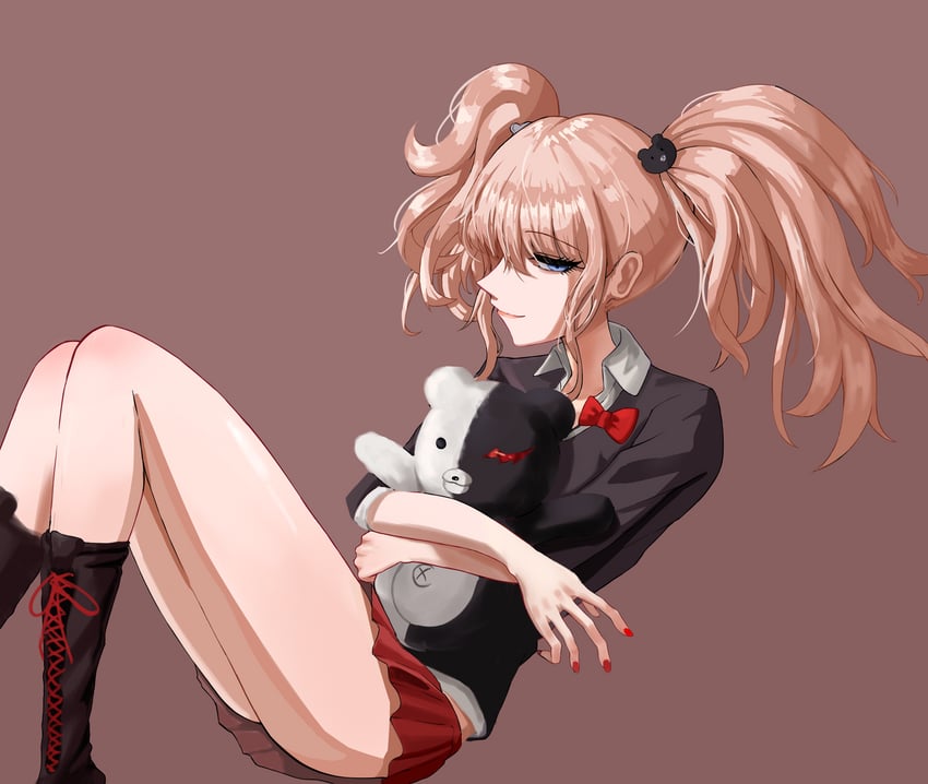 enoshima junko and monokuma (danganronpa and 1 more) drawn by petra_(jgc845601)