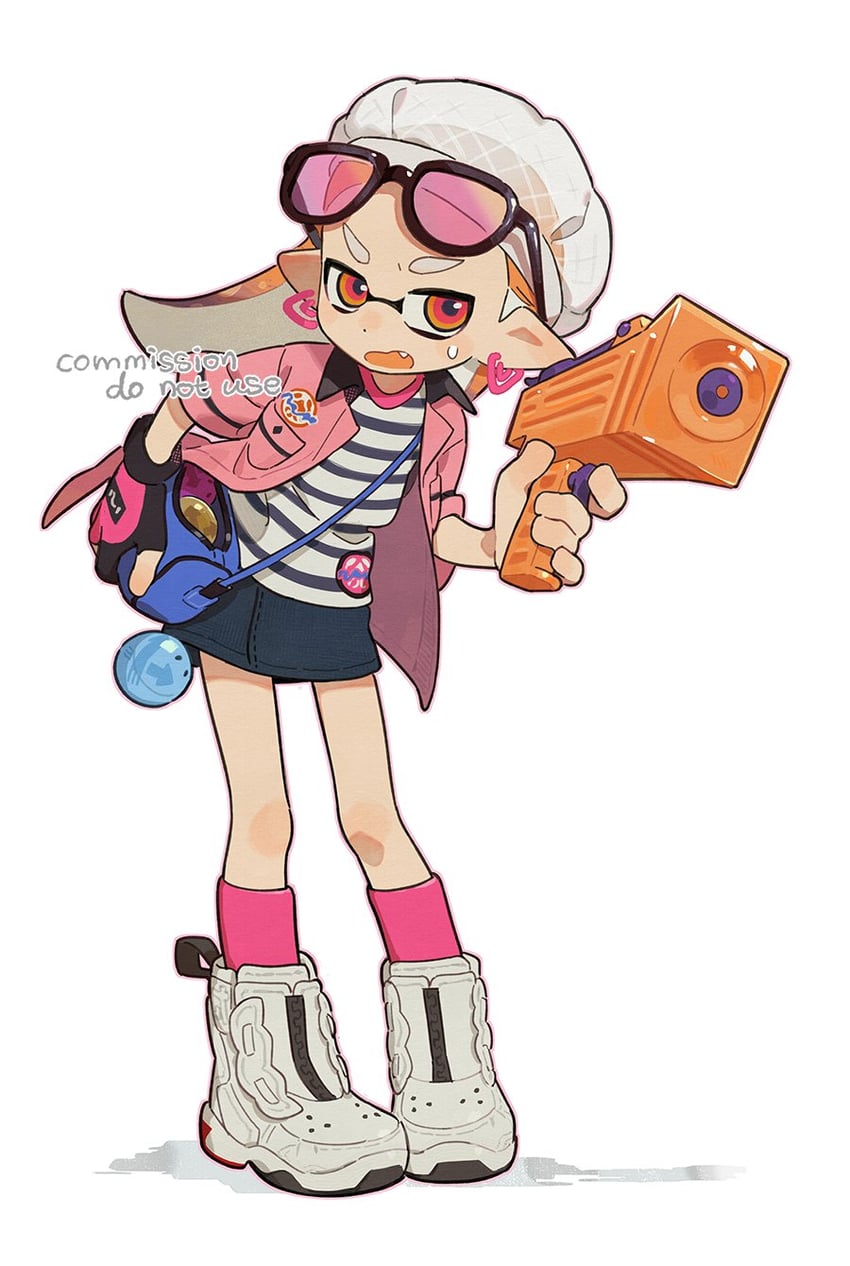 inkling player character and inkling girl (splatoon) drawn by uumemeorg