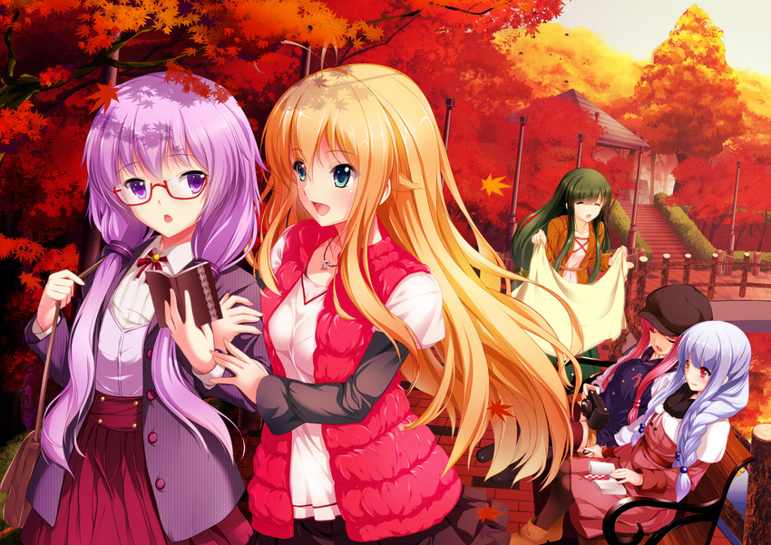 yuzuki yukari, kotonoha akane, kotonoha aoi, tsurumaki maki, and touhoku zunko (vocaloid and 1 more) drawn by fujino_(yoshi9798174)
