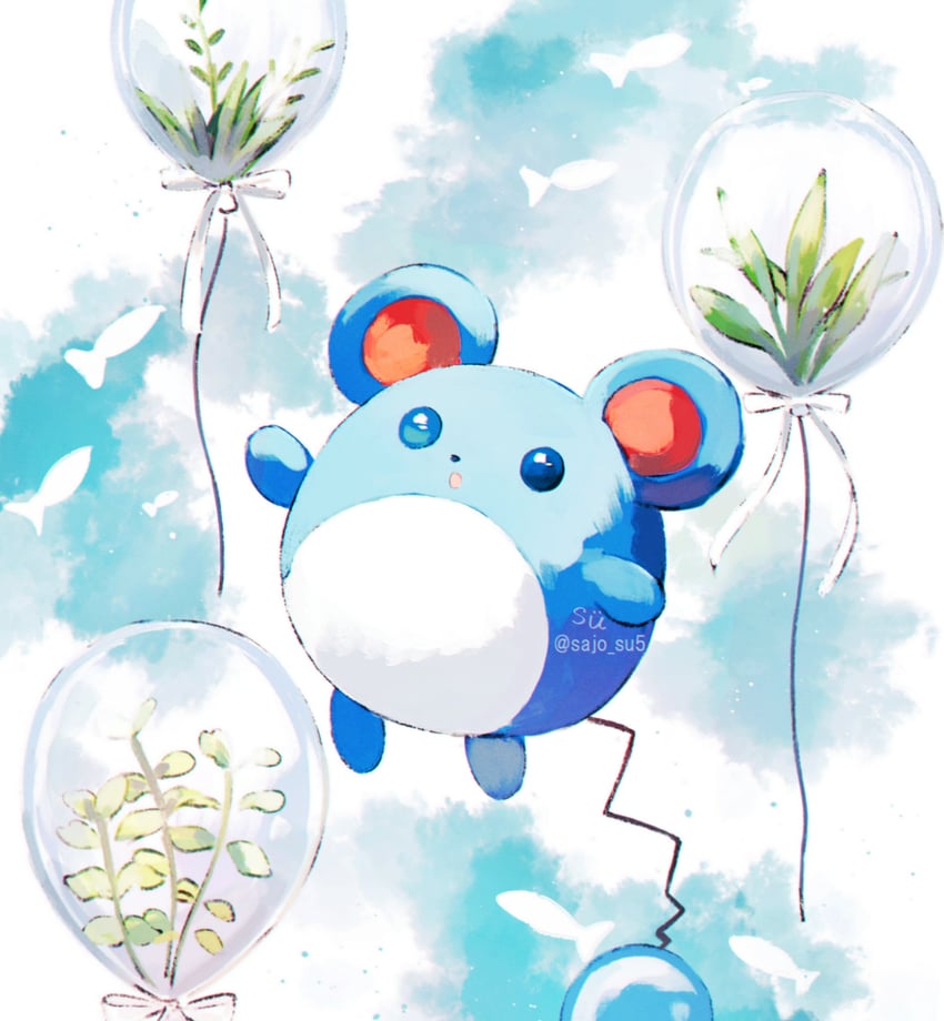 marill (pokemon) drawn by su_(sajo_su5)
