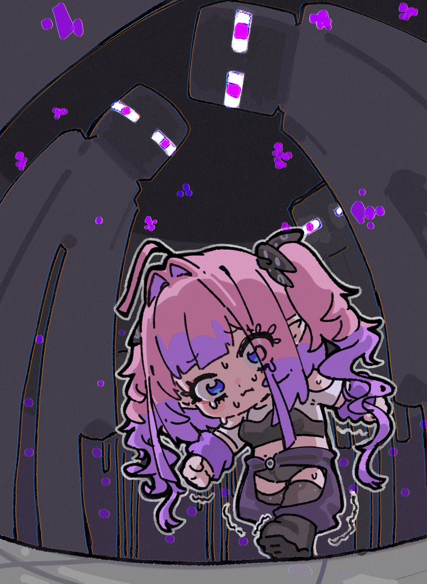 enderman and kikirara vivi (hololive and 2 more) drawn by fugota6509