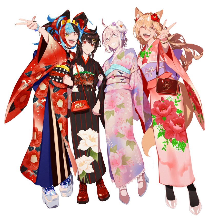 okita souji, oda nobunaga, suzuka gozen, and sei shounagon (fate and 5 more) drawn by semi_(p-poco)