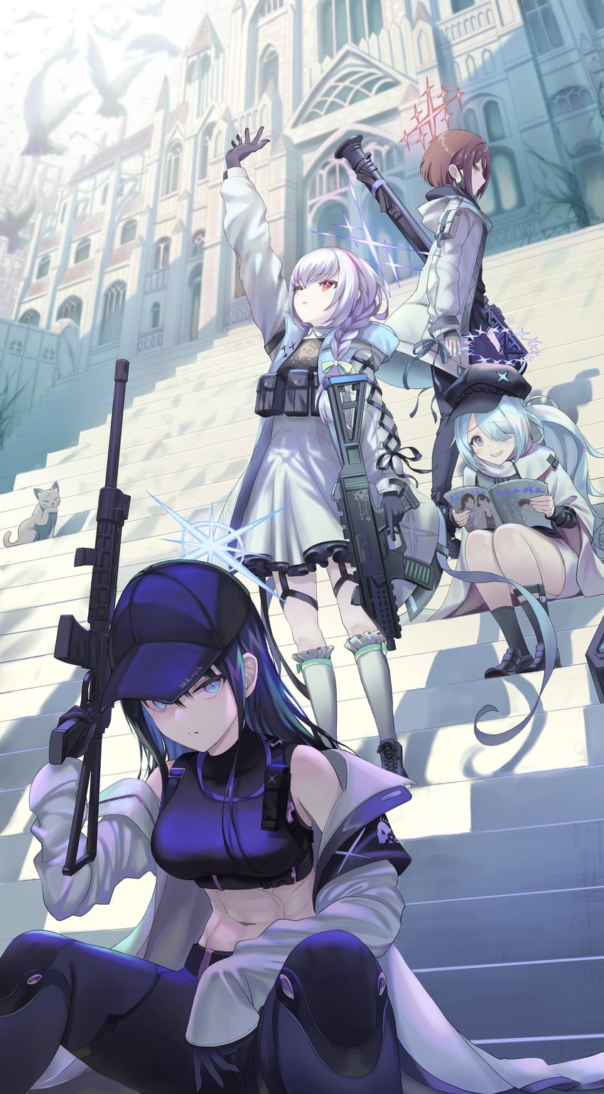 saori, atsuko, hiyori, and misaki (blue archive) drawn by atatatatame01