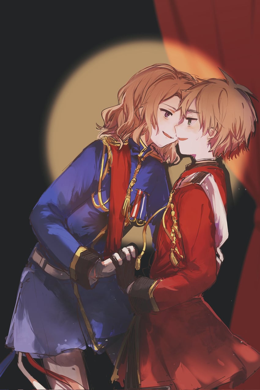 united kingdom and france (axis powers hetalia) drawn by woshifoufou