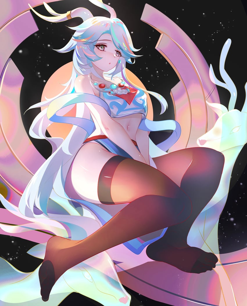 nine-colored deer (arknights and 1 more) drawn by luai