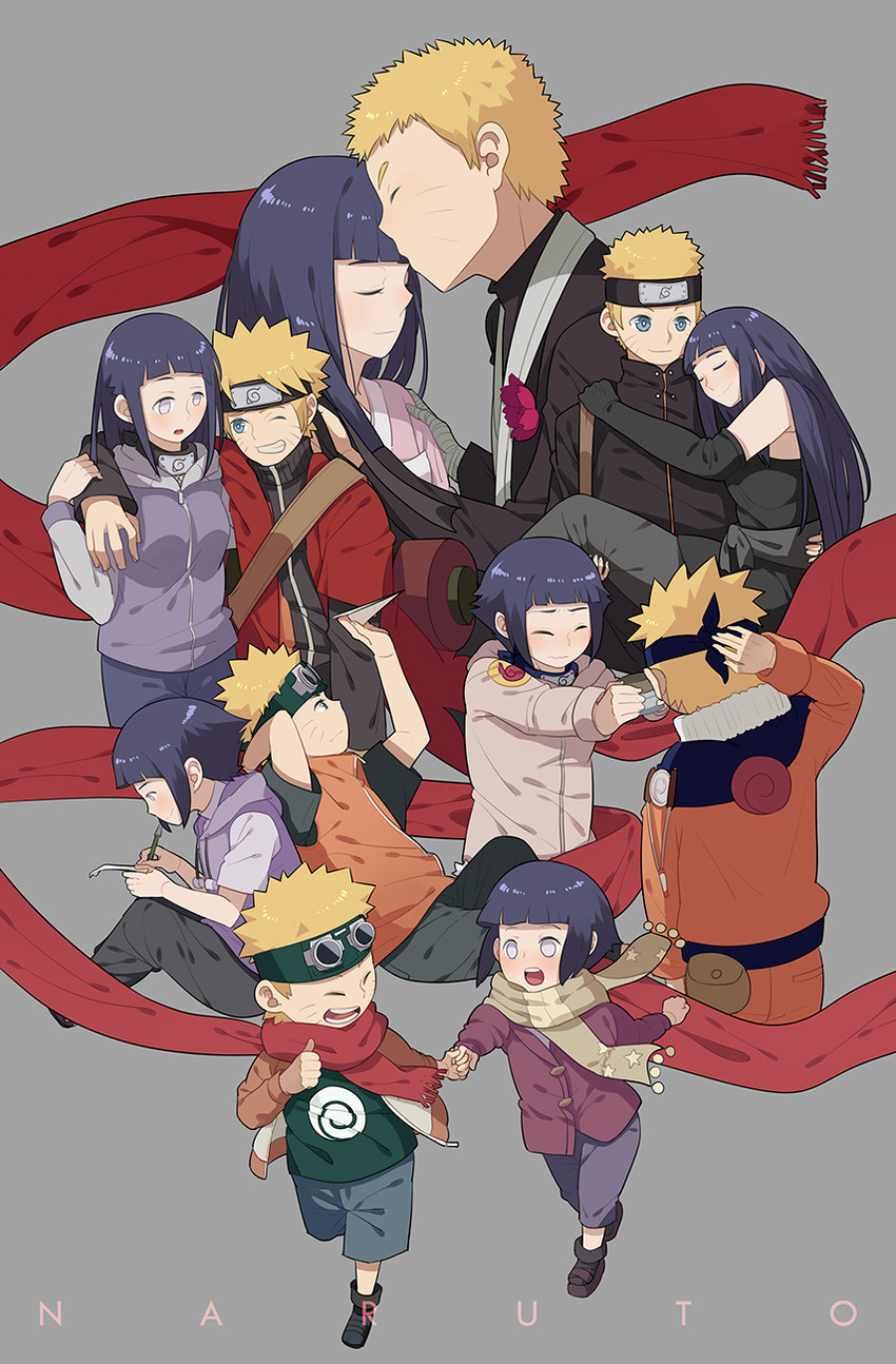 uzumaki naruto and hyuuga hinata (naruto and 2 more) drawn by luo.