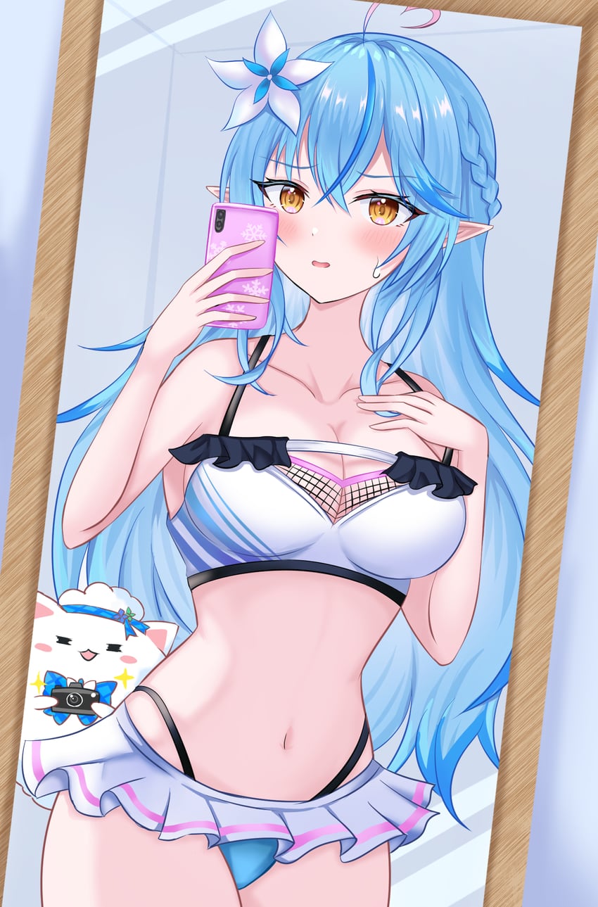 yukihana lamy and yukimin (hololive) drawn by arlonn