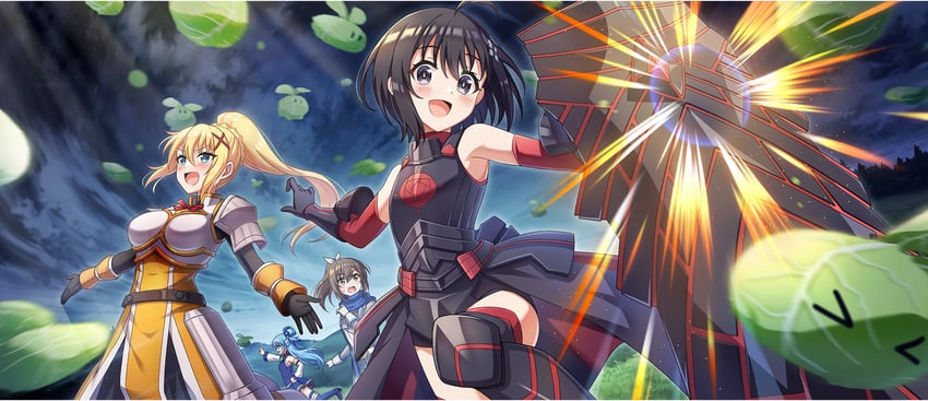 aqua, darkness, maple, sally, and cabbage (kono subarashii sekai ni shukufuku wo! and 2 more)
