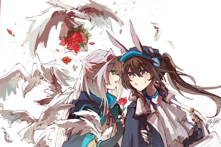 amiya and rosmontis (arknights) drawn by e-fa-dorn