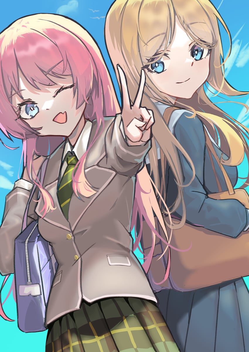 chihaya anon and nagasaki soyo (bang dream! and 1 more) drawn by zhong_xiansheng