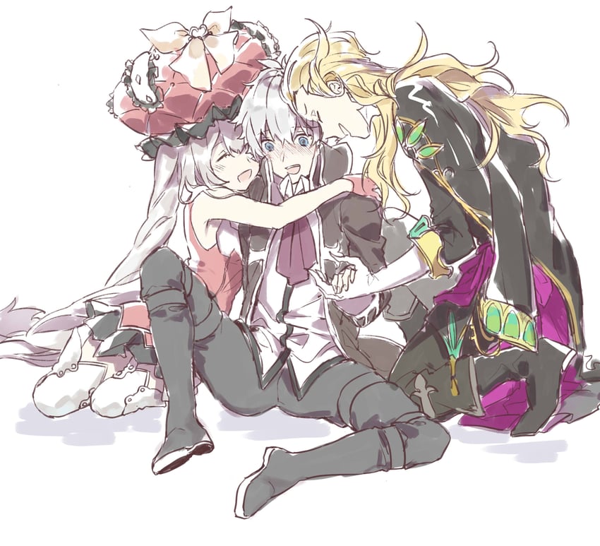 marie antoinette, wolfgang amadeus mozart, and charles-henri sanson (fate and 1 more) drawn by redoxhn
