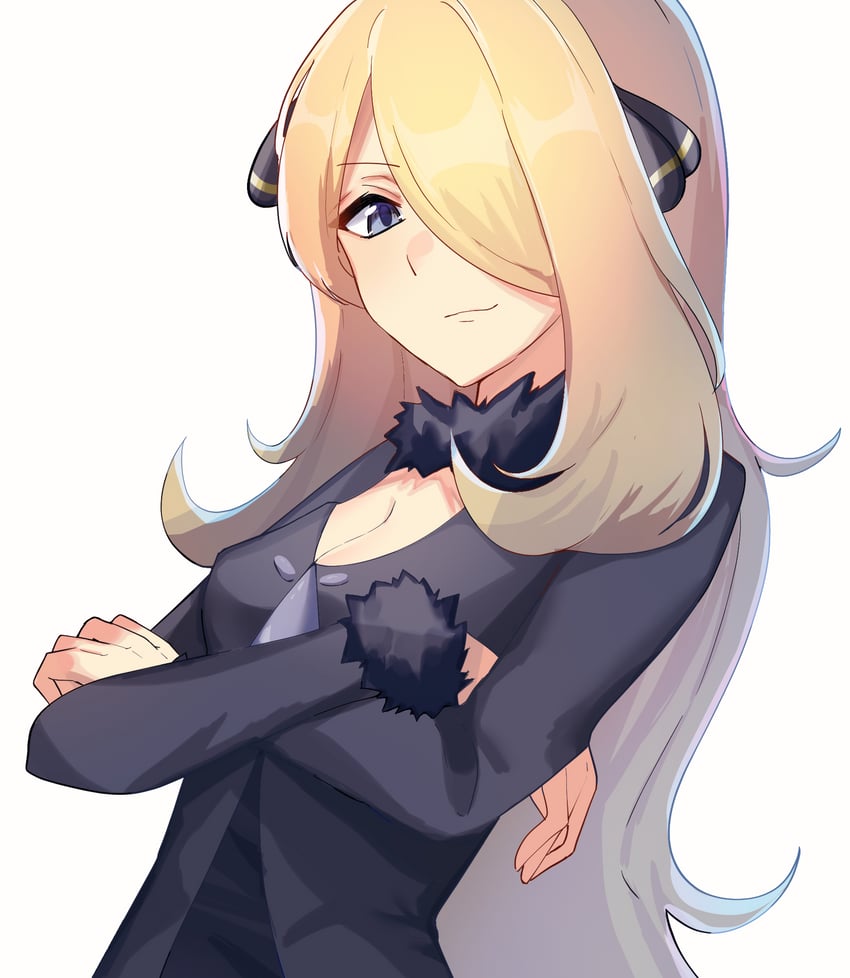 cynthia (pokemon and 1 more) drawn by siyu_mizu