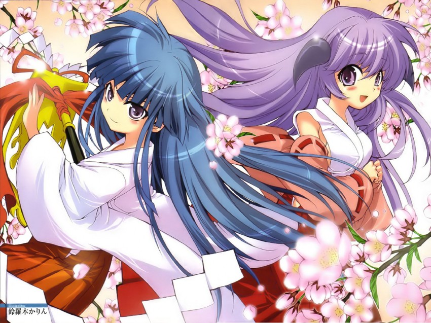furude rika and hanyuu (higurashi no naku koro ni) drawn by suzuragi_karin