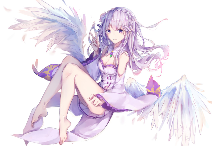 emilia (re:zero kara hajimeru isekai seikatsu) drawn by yeej_chan