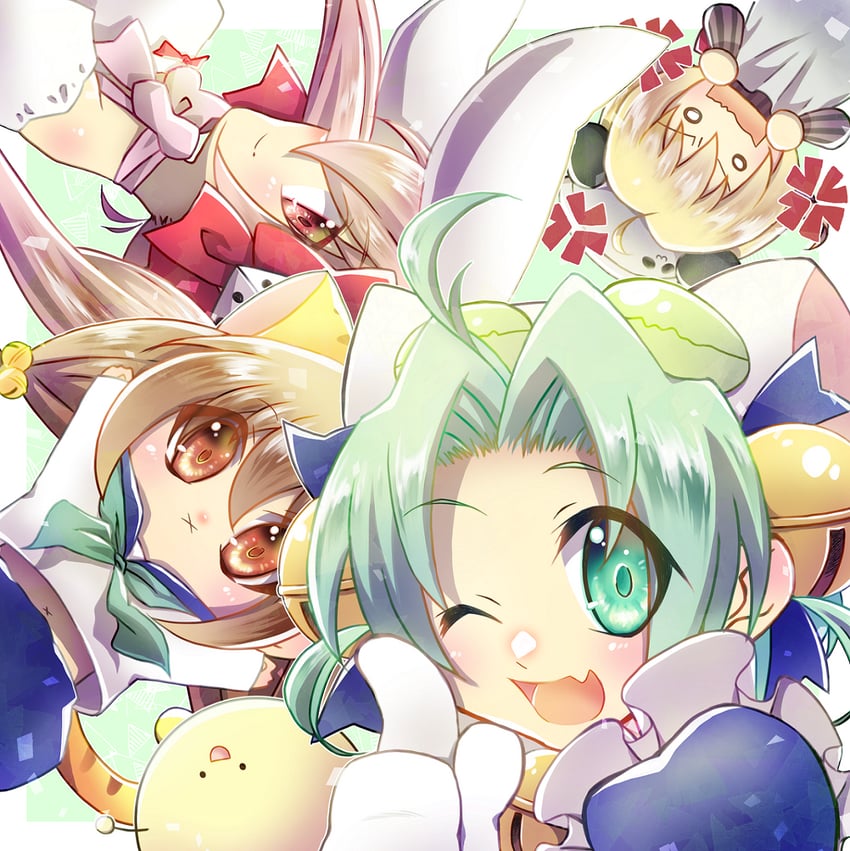 usada hikaru, dejiko, puchiko, gema, and piyoko (di gi charat and 1 more) drawn by user_uhpj5274