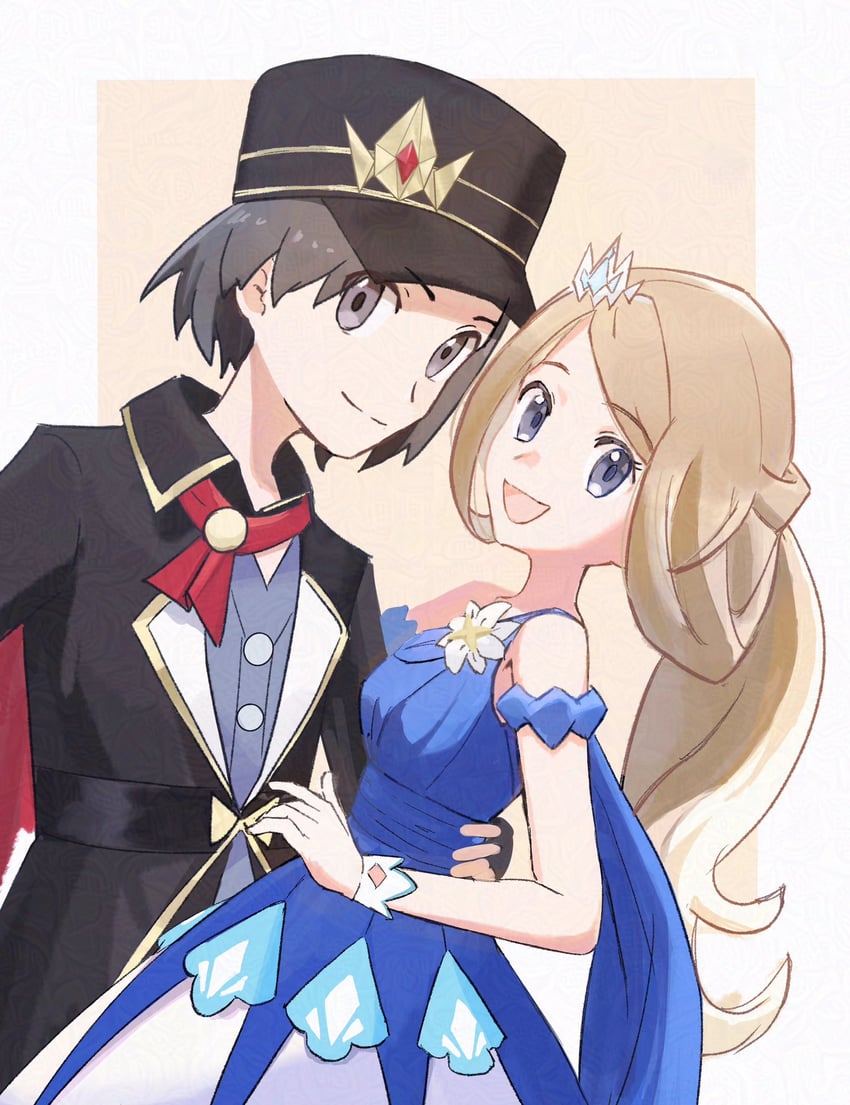 serena and calem (pokemon and 1 more) drawn by huhuhu_(yakiimoumai)