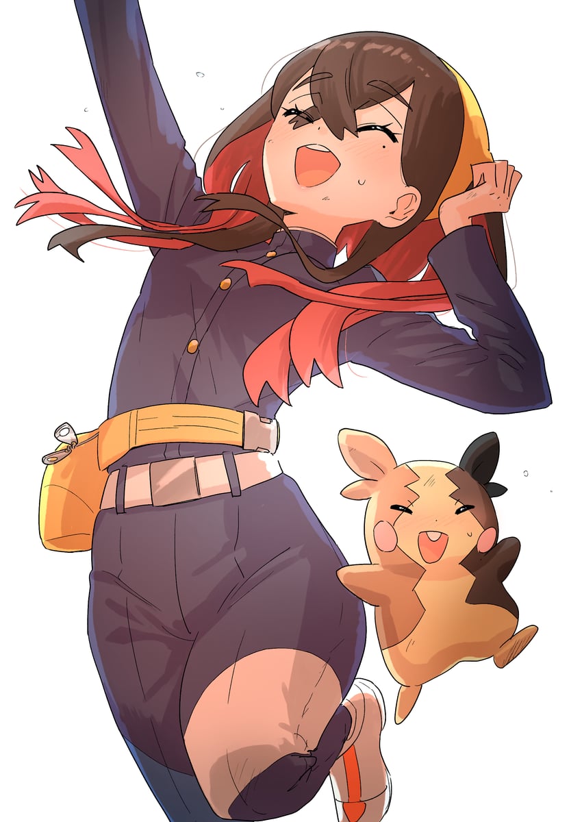 morpeko and carmine (pokemon and 1 more) drawn by momoji_(momoemomoe204)
