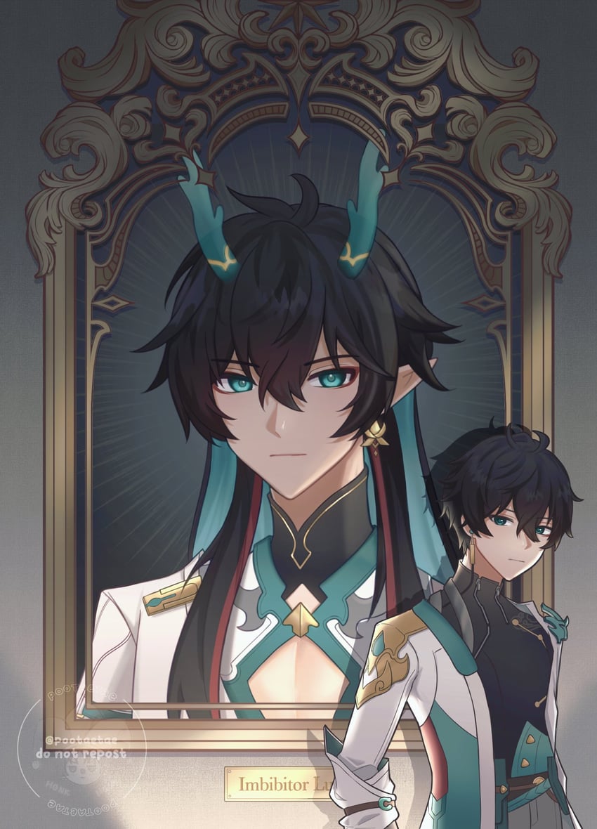 dan heng (honkai and 1 more) drawn by pootaetae