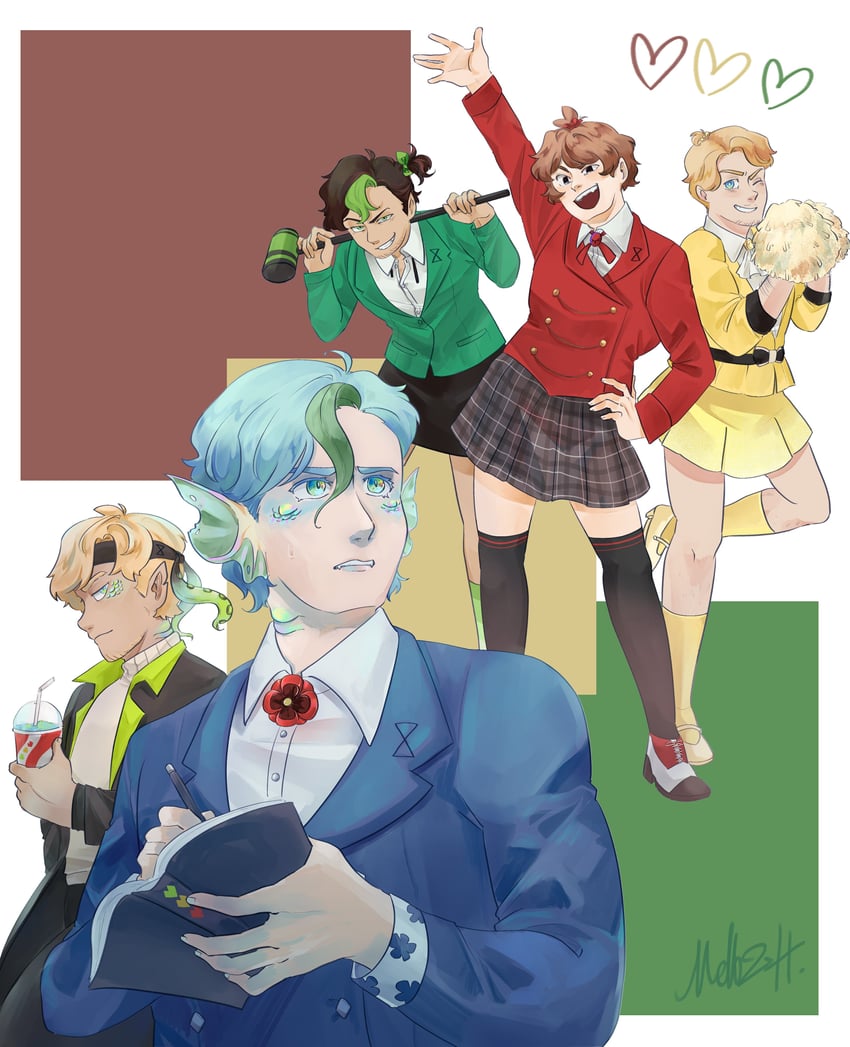 grian, solidaritygaming, smajor1995, smallishbeans, inthelittlewood, and 5 more (indie virtual youtuber and 5 more) drawn by mellozheist