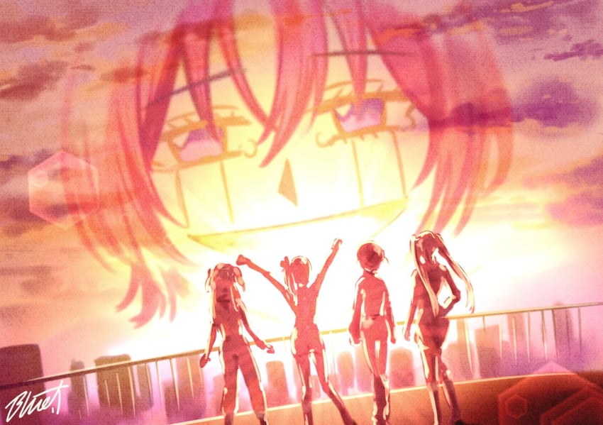 ichijou ririka, juufuutei raden, otonose kanade, hiodoshi ao, and todoroki hajime (hololive and 1 more) drawn by buru-dai