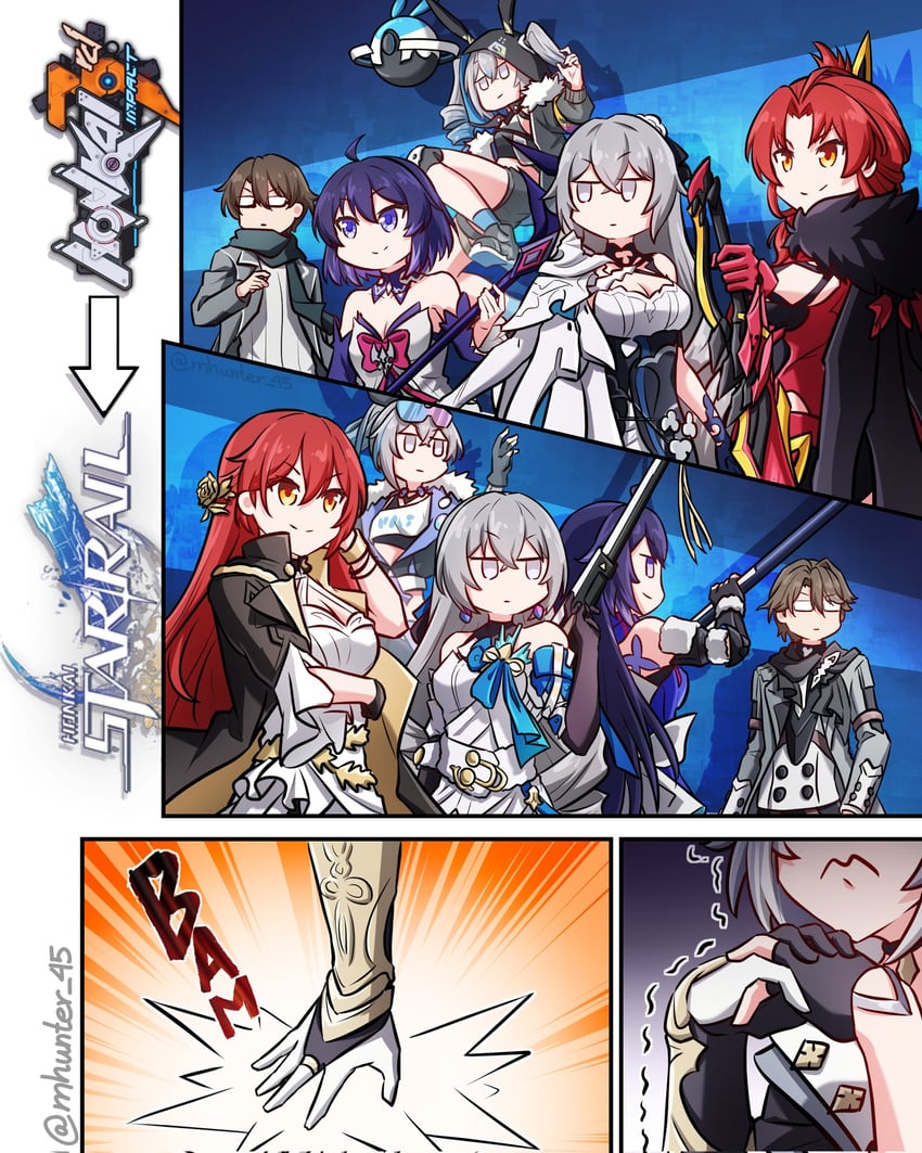 fu hua, bronya zaychik, silver wolf, seele vollerei, herrscher of sentience, and 5 more (honkai and 2 more) drawn by mhunter_45