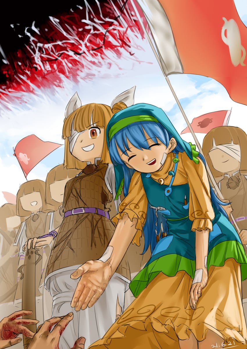 haniyasushin keiki and joutouguu mayumi (touhou) drawn by yazato_ichimushi