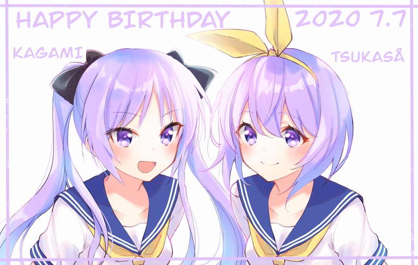 hiiragi kagami and hiiragi tsukasa (lucky star) drawn by inumoto