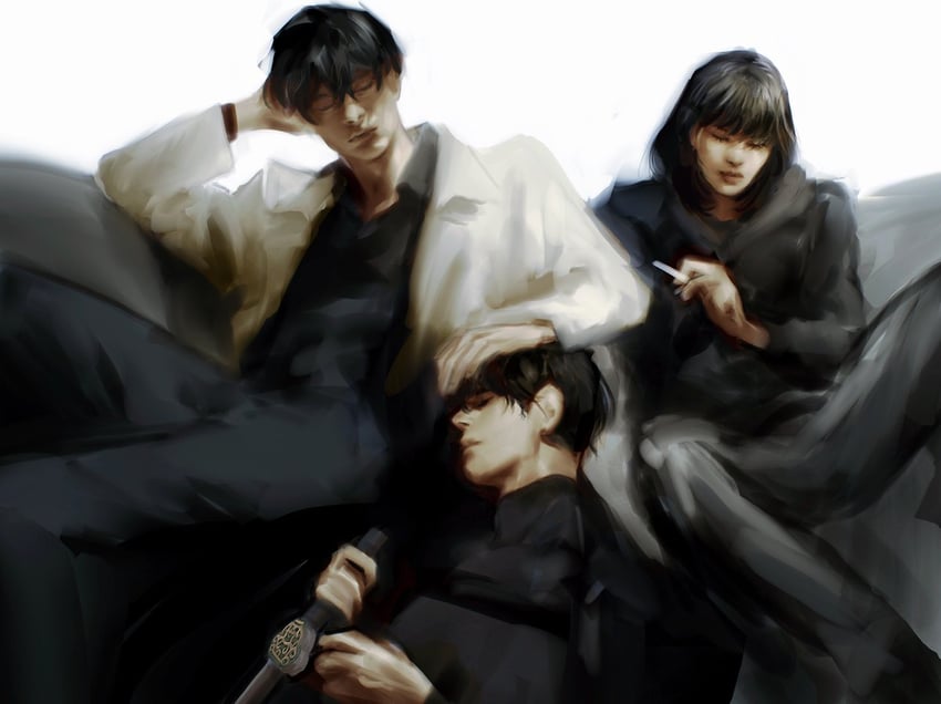 kim dokja, yoo joonghyuk, and han sooyoung (omniscient reader's viewpoint) drawn by macaronijail