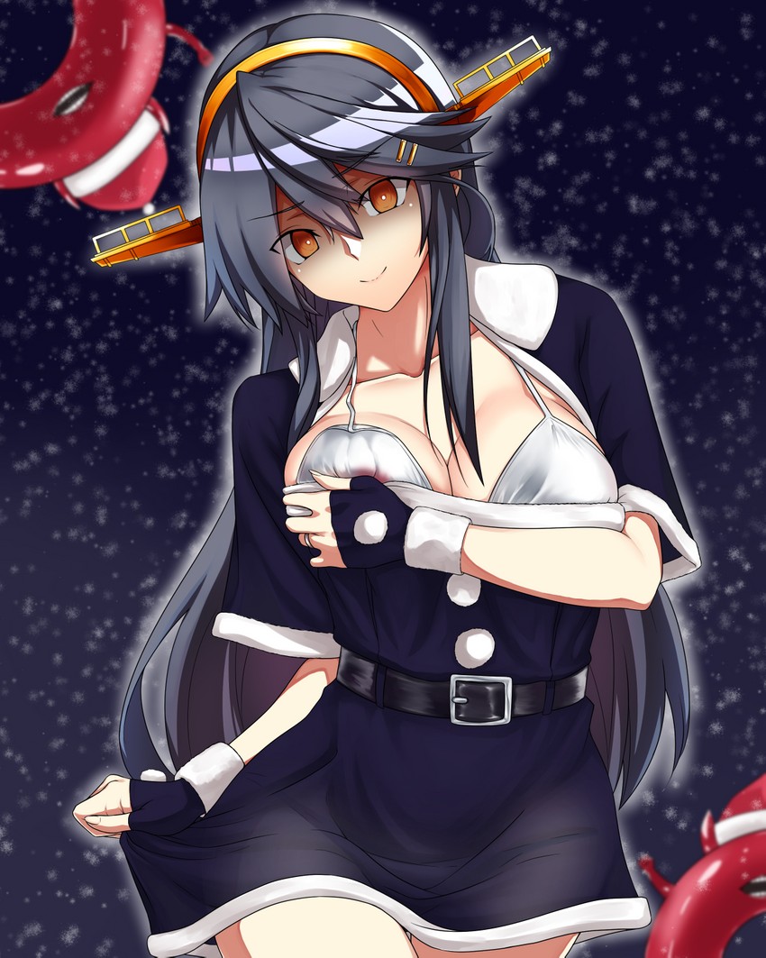 haruna kai ni, enemy lifebuoy, and haruna (kantai collection) drawn by utsumi_karmin