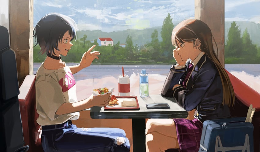 shiina taki and yahata umiri (bang dream! and 1 more) drawn by bonsachoi