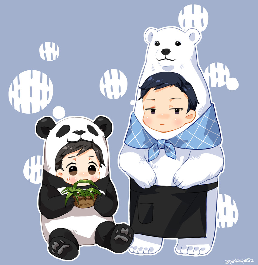 jitsui, tazaki, shirokuma, and panda (joker game and 1 more) drawn by pinkiepies2