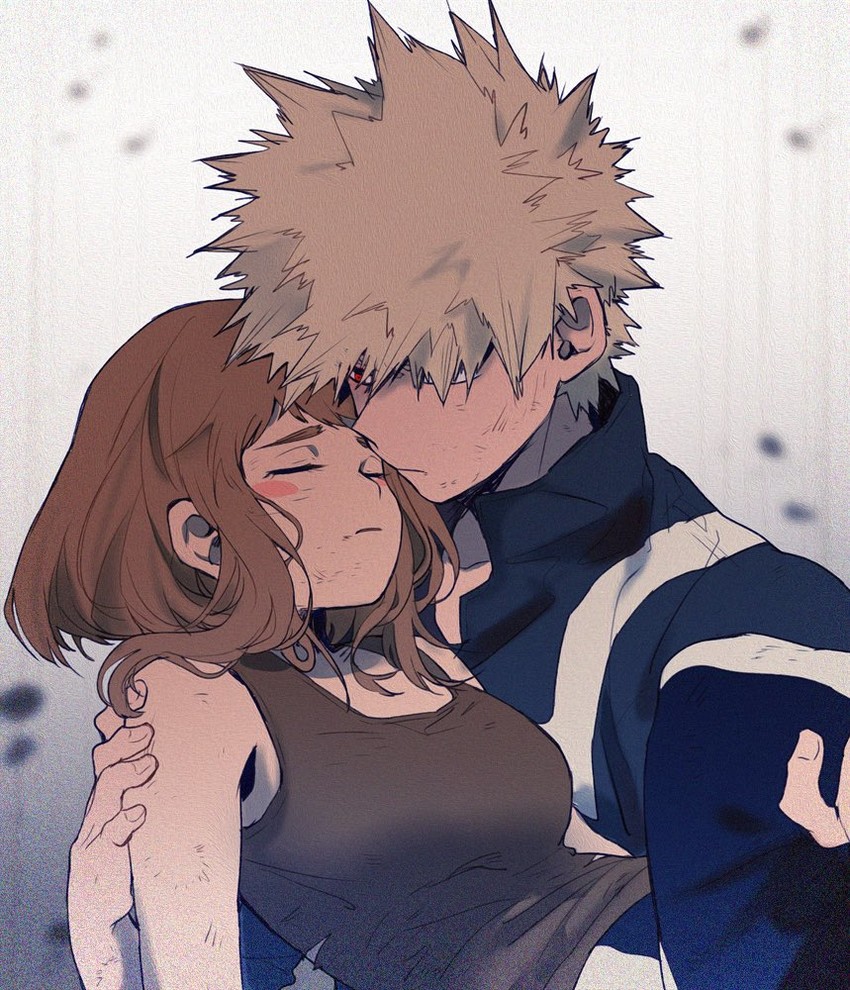 bakugou katsuki and uraraka ochaco (boku no hero academia) drawn by xi_yuu