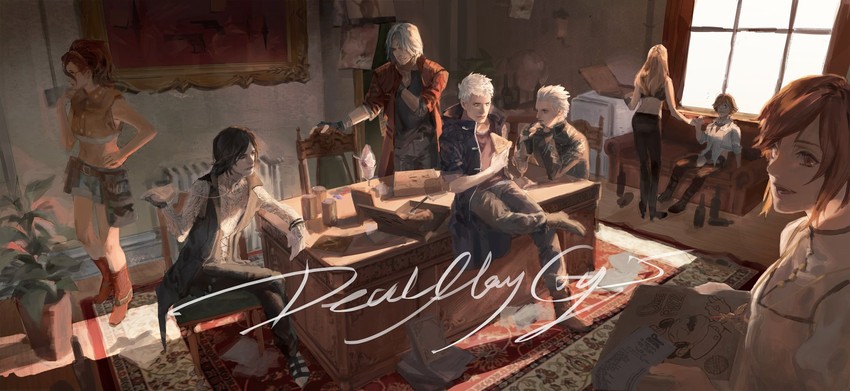 dante, vergil, lady, nero, trish, and 3 more (devil may cry and 1 more) drawn by limiicirculate