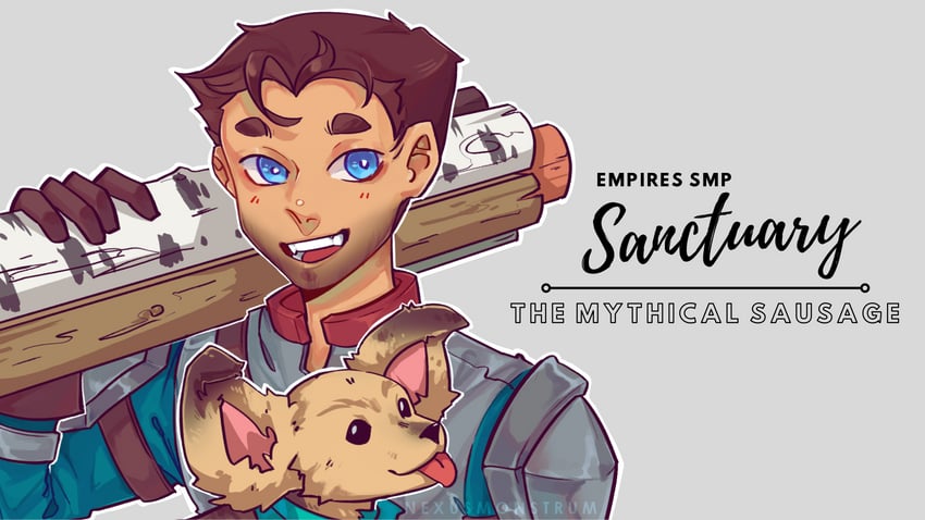 mythicalsausage and bubbles (minecraft youtube and 1 more) drawn by nexusmonstrum