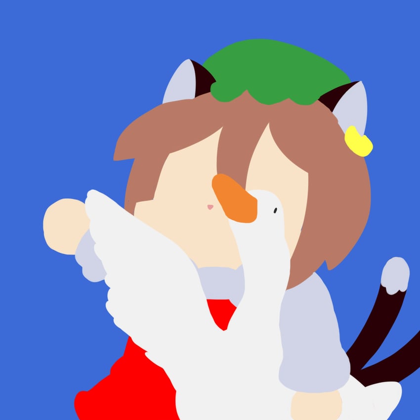 chen and goose (touhou and 1 more) drawn by malev