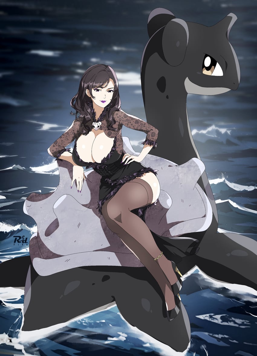 lapras (original and 1 more) drawn by r3dfive